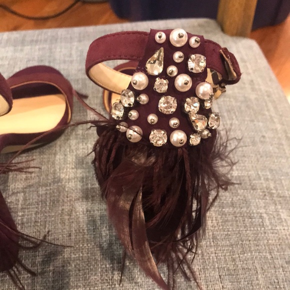 Nine West Plum Strap Heels w/ Fun Embellishments - Picture 4 of 7